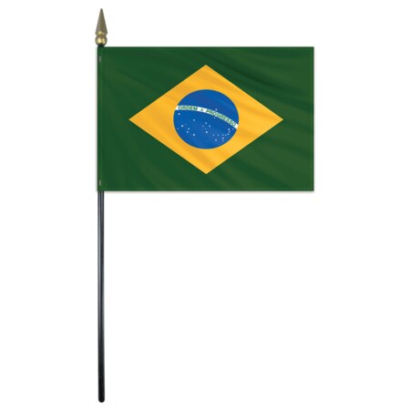 Brazil Stick Flag 4x6 E Gloss